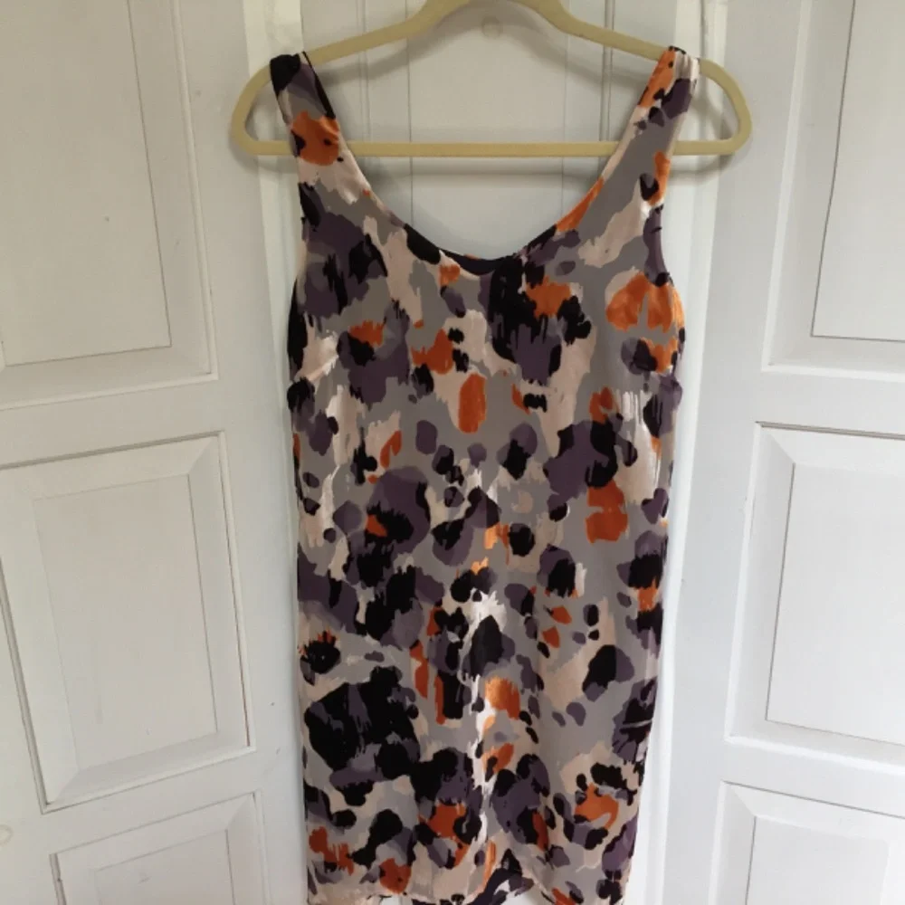 CAbi Gray, Purple and Orange Mini Dress